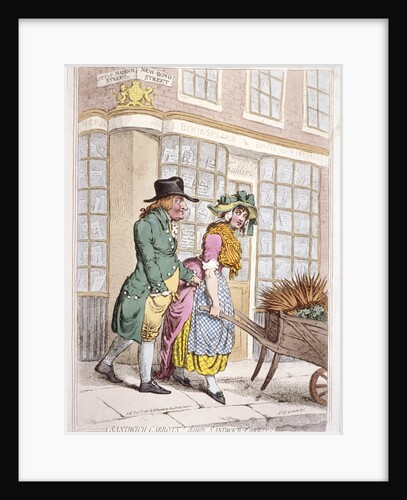 A leering man making advances to a girl, New Bond Street, Westminster, London by James Gillray
