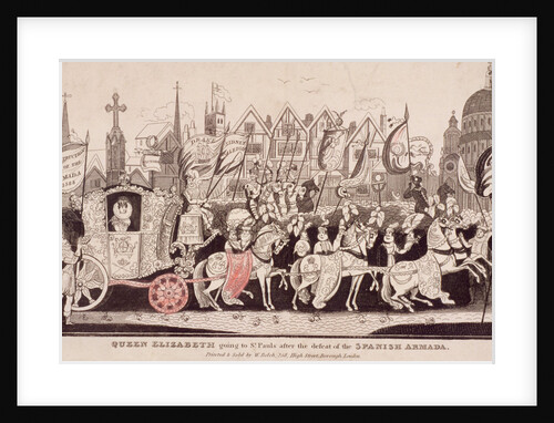 Queen Elizabeth I travelling by coach to St Paul's after the defeat of the Spanish Armada by Anonymous