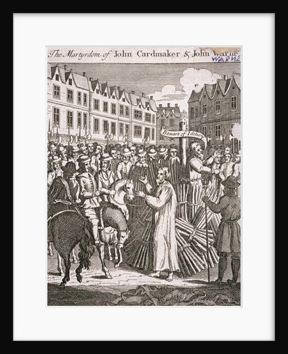 The execution of John Cardmaker and John Warne at Smithfield, 1555 by Anonymous