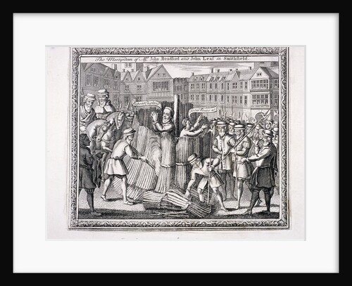The execution of John Bradford and John Leaf at Smithfield, 1555 by Anonymous