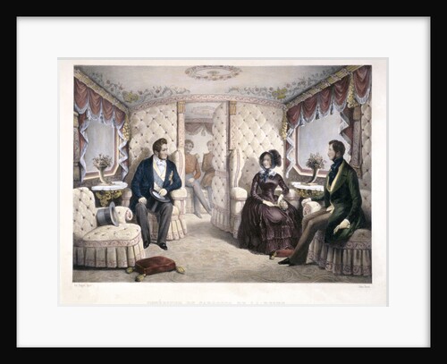 King Louis Philippe, Queen Victoria and Prince Albert in the royal carriage by Jules David