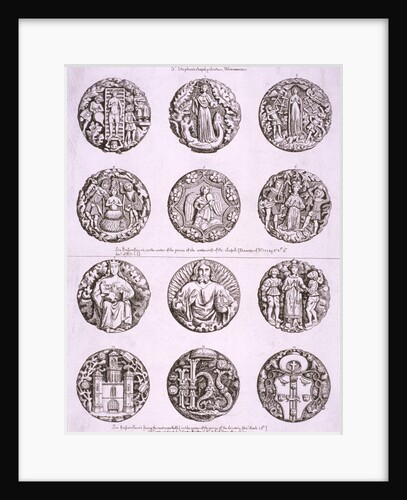 Six bosses on the vaulting of the undercroft and cloisters of St Stephen's Chapel by Anonymous