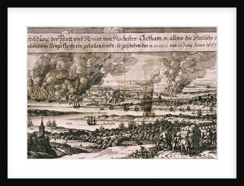 Dutch fleet sailing up the Medway River to bombard Chatham and Rochester in 1667 by Anonymous