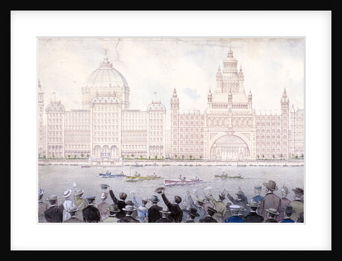 Boat race on the River Thames for the August bank holiday, London by Anonymous