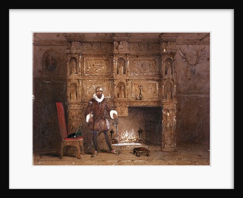 Possibly Sir John Spencer in Canonbury House; or Sir Walter Raleigh in the Old Pied Bull Inn by Thomas Hosmer Shepherd