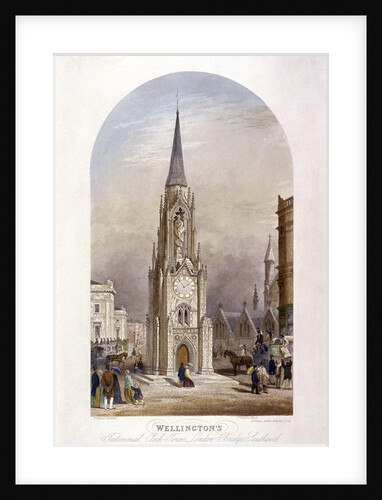 Wellington Clock Tower at the southern end of Southwark Bridge, London by TH Ellis