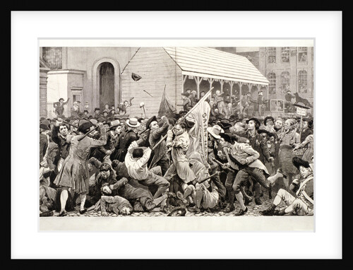 Covent Garden with election hustings in the background, featuring Charles James Fox, (c1790?) by Anonymous
