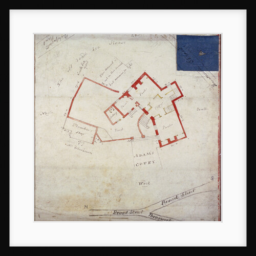 Plan of premises in Adams Court off Old Broad Street, London by Anonymous