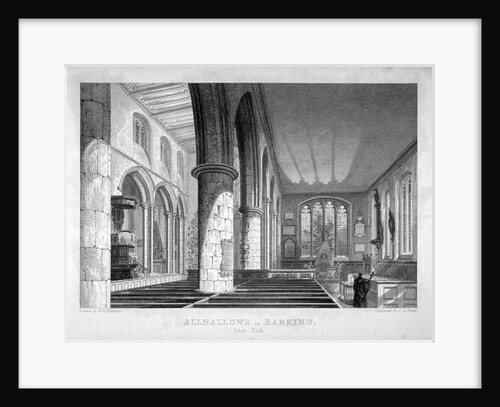 All Hallows-by-the-Tower Church, London by John Le Keux