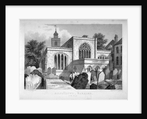 All Hallows-by-the-Tower Church, London by John Le Keux