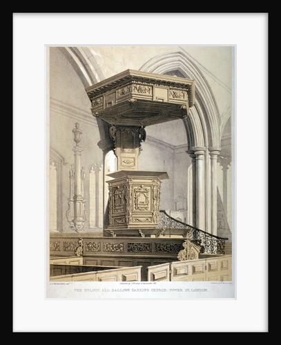 All Hallows-by-the-Tower Church, London by Charles James Richardson