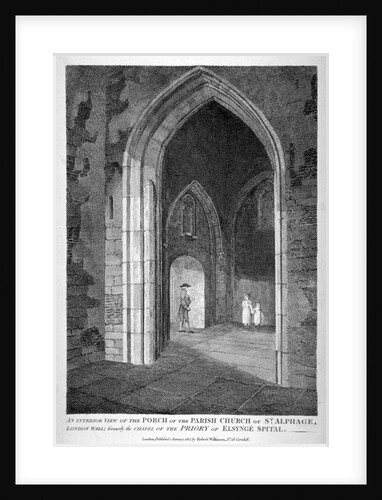 Interior view of the porch of the Church of St Alfege, London Wall, London by William Wise