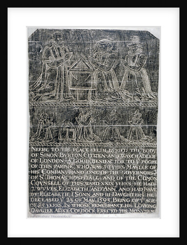 Brass rubbing from the Church of St Andrew Undershaft, Leadenhall Street, London by Anonymous