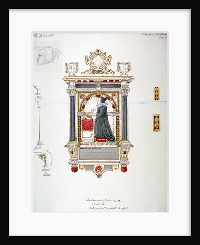 Monument in the Church of St Andrew Undershaft, Leadenhall Street, London, c1820 by Anonymous