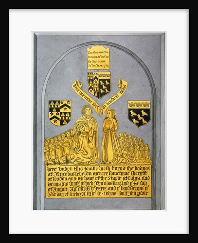 Monument in the Church of St Andrew Undershaft, Leadenhall Street, London, c1820 by Anonymous