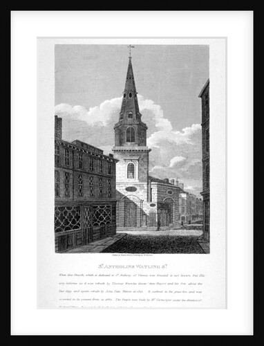 St Antholin, Watling Street, City of London by W Preston