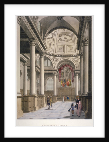 Interior of the Church of St Stephen Walbrook, City of London by Thomas Malton II