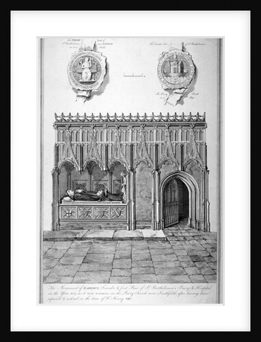 Monument in the Church of St Bartholomew-the-Great, Smithfield, City of London by James Basire I