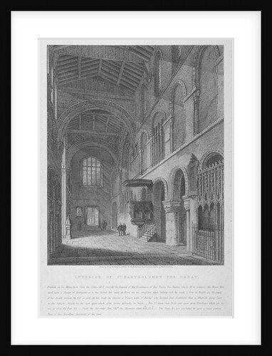 Interior view of the Church of St Bartholomew-the-Great, Smithfield, City of London by Joseph Skelton