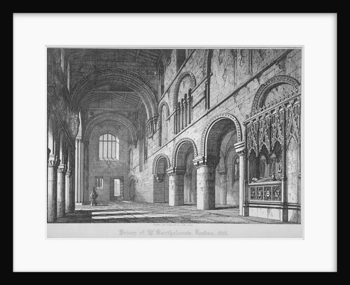 Interior view of St Bartholomew's Priory, Smithfield, City of London by John Coney