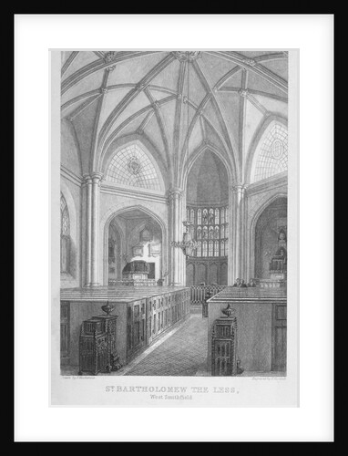 Interior of the Church of St Bartholomew-the-Less, City of London by T Turnbull