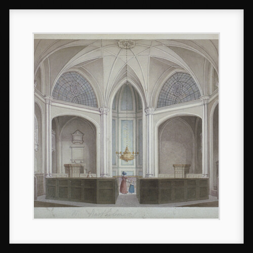 Interior of the Church of St Bartholomew-the-Less, City of London by Robert Blemmell Schnebbelie