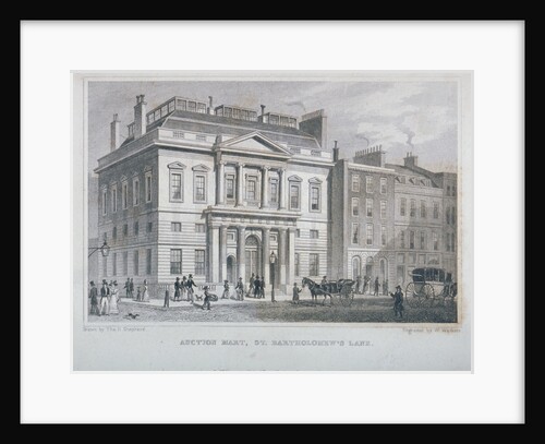 View of the Auction Mart in Bartholomew Lane, City of London by W Watkins
