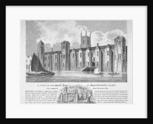 South view of Baynard's Castle with boats on the River Thames, City of London by Anonymous