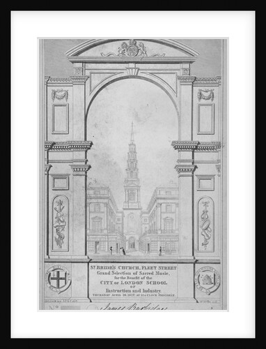 St Bride's Church, Fleet Street, City of London by W Wallis
