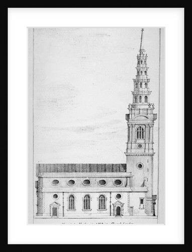 View of the north side of St Bride's Church, Fleet Street, City of London by Charles Thomas Cracklow