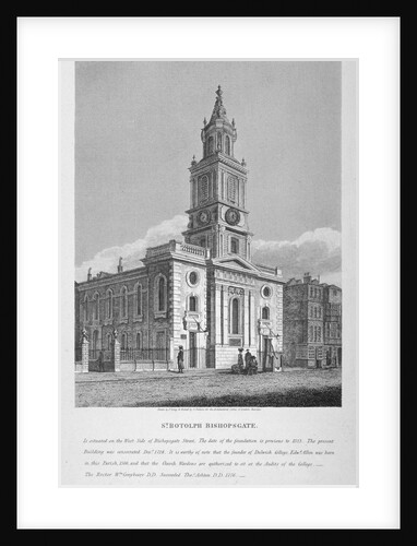 View of the Church of St Botolph without Bishopsgate, City of London by Joseph Skelton
