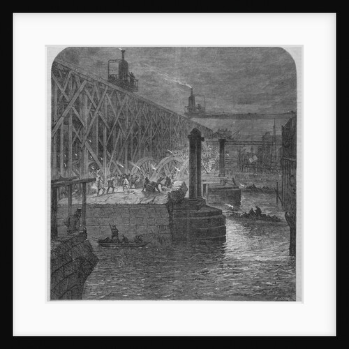 Demolition work being carried out on Blackfriars Bridge from the Surrey shore, London by Anonymous