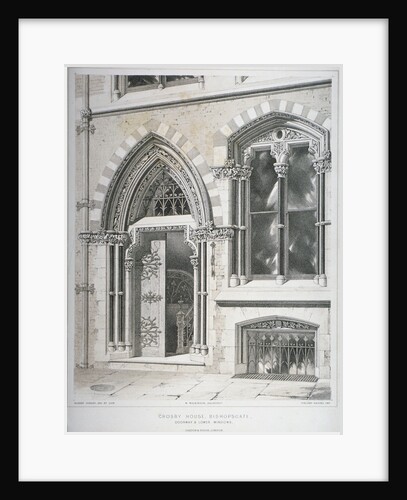 The doorway and lower windows of Crosby Hall at no 95 Bishopsgate, City of London by Vincent Brooks