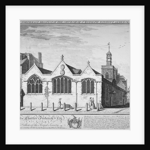 North-east view of the Church of St Botolph Aldersgate, City of London by William Henry Toms