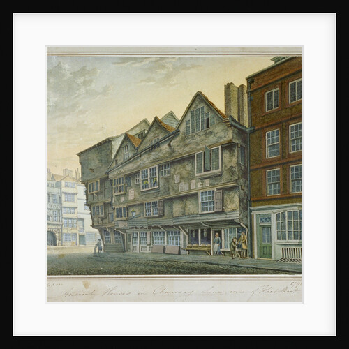 Houses on the corner of Chancery Lane and Fleet Street, City of London by William Capon