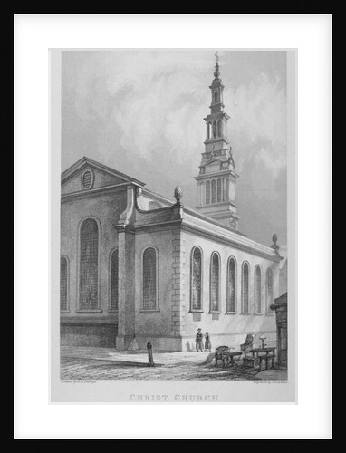 Christ Church, Newgate Street, City of London by John Le Keux