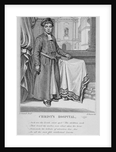 Christ's Hospital pupil with the school buildings in the background, City of London by F Vincent