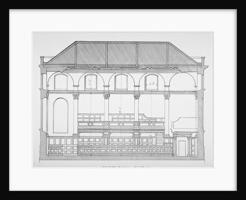 Longitudinal section of the Church of St Clement, Eastcheap, City of London by Anonymous