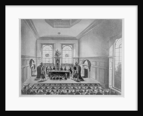 Drawing of the state lottery taking place in Coopers' Hall, City of London by Anonymous