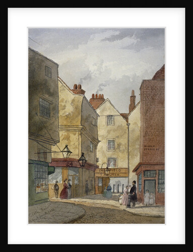 View of Cloth Fair and Middle Street, West Smithfield, City of London by EH Dixon