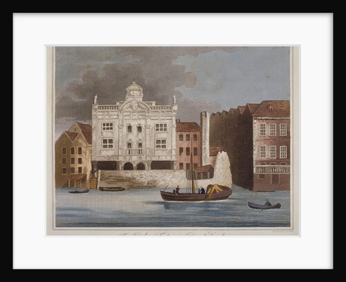 The Duke's Theatre, Dorset Gardens, from the River Thames, City of London by R Page