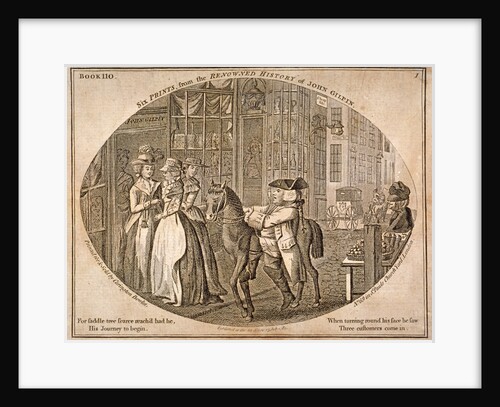 One of six prints from the renowned history of John Gilpin by Anonymous