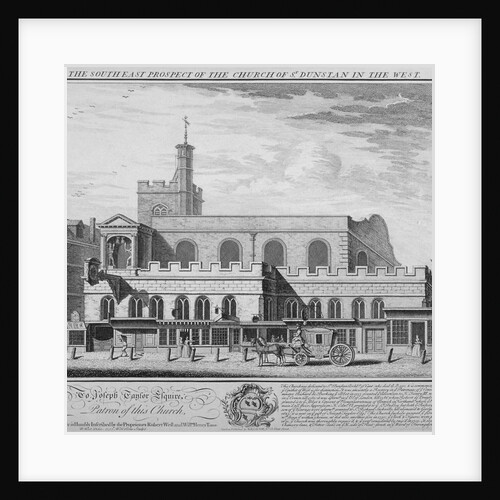 South-east view of the Church of St Dunstan in the West, Fleet Street, City of London by William Henry Toms