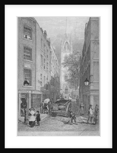 Church of St Dunstan-in-the-East from the Custom House, City of London by Edward William Cooke