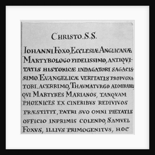 Memorial to John Foxe, Church of St Giles without Cripplegate, City of London by Anonymous