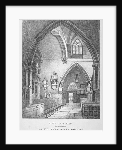 South-east view of the interior of the Church of St Giles without Cripplegate, City of London by Anonymous