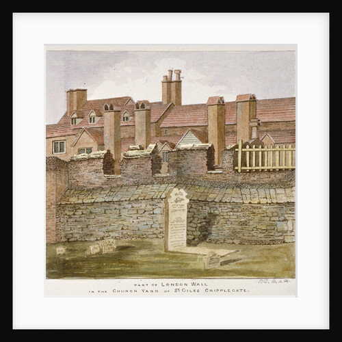 Remains of London Wall in the churchyard of St Giles without Cripplegate, City of London by Valentine Davis