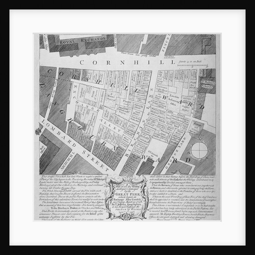 Plan of buildings destroyed in Cornhill by fire which began in Exchange Alley March 25th by Anonymous