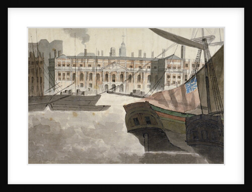 View of the Custom House from the River Thames, City of London by Anonymous