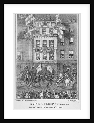Royal procession on Fleet Street, City of London by Augustus Butler